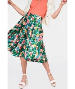 Voodoo Vixen Valentina Skirt In Tropical Print