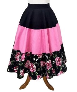 Glitz Glam And Rebellion GGR Roses Block Print Skirt