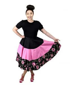 Glitz Glam And Rebellion GGR Roses Block Print Skirt