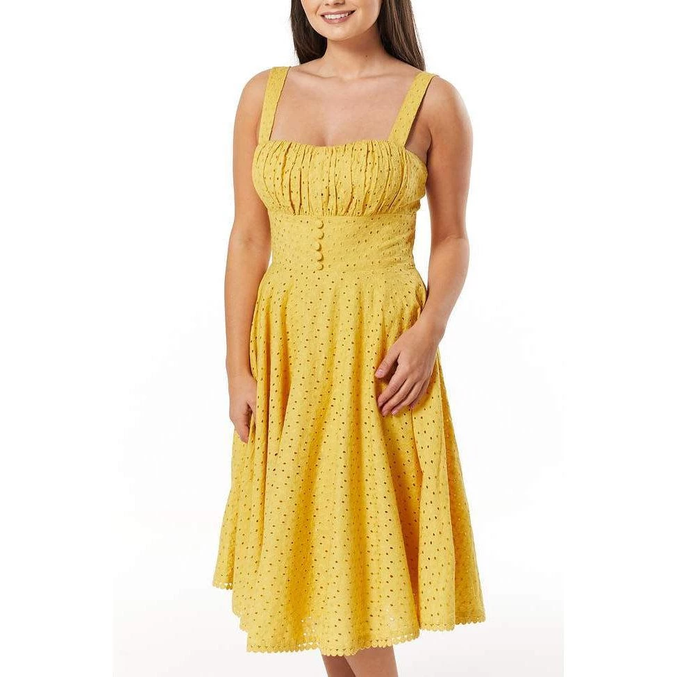 Timeless London Valerie Anglaise Dress In Mustard Women's Apparel 7 Timeless London Valerie Anglaise Dress In Mustard Women's Apparel