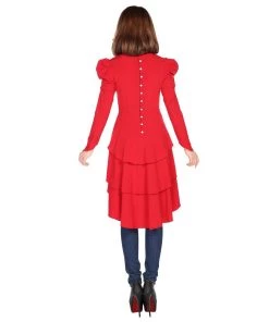 ChicStar Women's Apparel Victorian Romance Waterfall Top In Red