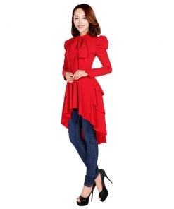 ChicStar Women's Apparel Victorian Romance Waterfall Top In Red
