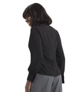 Voodoo Vixen Madeline 40s Blouse In Black Women's Apparel