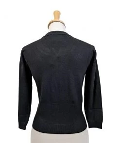 Voodoo Vixen Rose Applique Cardigan In Black