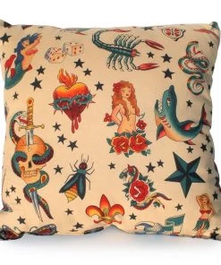 Hemet Pillow Cover In Tattoo Art Print For Your Home