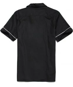 Glitz Glam And Rebellion Men's Bowling Shirt In Black With White Panel