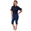 ChicStar Retro Rizzo Capris In Blue