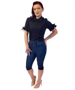 ChicStar Retro Rizzo Capris In Blue