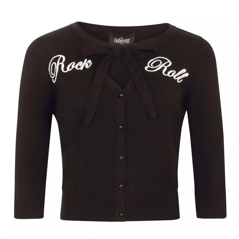 Women's Apparel Collectif Charlene Rock And Roll Cardigan In Black 6 Women's Apparel Collectif Charlene Rock And Roll Cardigan In Black