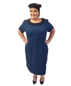 ChicStar Anna Wiggle Dress In Blue Print