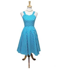 Glitz Glam And Rebellion Women's Apparel GGR Summer Polkadot Dress In Blue 10 Glitz Glam And Rebellion Women's Apparel GGR Summer Polkadot Dress In Blue