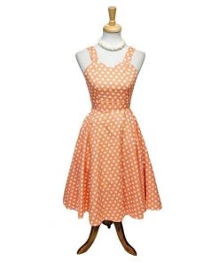 Glitz Glam And Rebellion GGR Summer Polkadot Dress In Orange Women's Apparel