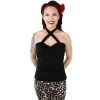 Women's Apparel Hemet Criss Cross Halter Top In Black