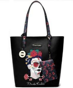 Glitz Glam And Rebellion Frida Kahlo Catrina Tote In Black Accessories