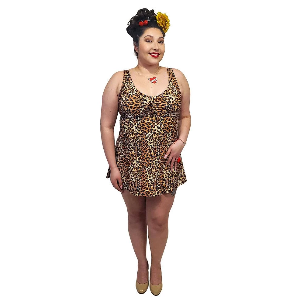 Glitz Glam And Rebellion Marilyn Swimdress In Leopard 3 Glitz Glam And Rebellion Marilyn Swimdress In Leopard