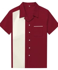 Glitz Glam And Rebellion Men's Bowling Shirt In Maroon Men's Apparel