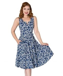 Timeless London Mina Dress In Blue Floral Women's Apparel