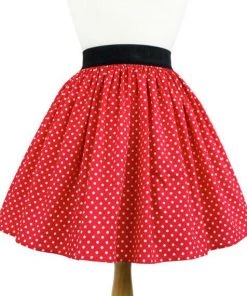 Hemet Pleated Skirt In Red & White Mini Polka Dot Women's Apparel