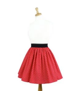 Hemet Pleated Skirt In Red & White Mini Polka Dot Women's Apparel