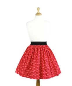 Hemet Pleated Skirt In Red & White Mini Polka Dot Women's Apparel