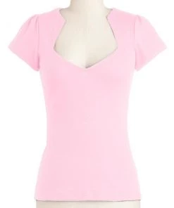 Glitz Glam And Rebellion Rockabilly Diamond Cut Shirt In Pink Women's Apparel