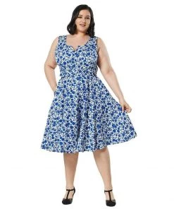 Timeless London Mina Dress In Blue Floral Women's Apparel