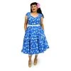 ChicStar Olivia Swing Dress In Blue And White Floral Print