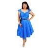 ChicStar Swing Dress In Blue Atomic Print