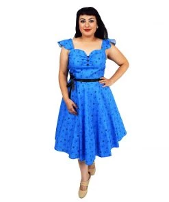 ChicStar Swing Dress In Blue Atomic Print