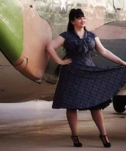 ChicStar Penelope Plaid Swing Dress In Grey Women's Apparel