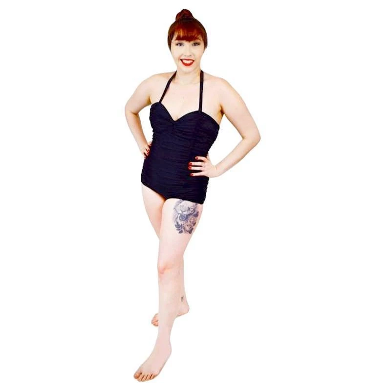 Women's Apparel Tatyana 1-Piece Swimsuit Ruched Rosie In Black 3 Women's Apparel Tatyana 1-Piece Swimsuit Ruched Rosie In Black
