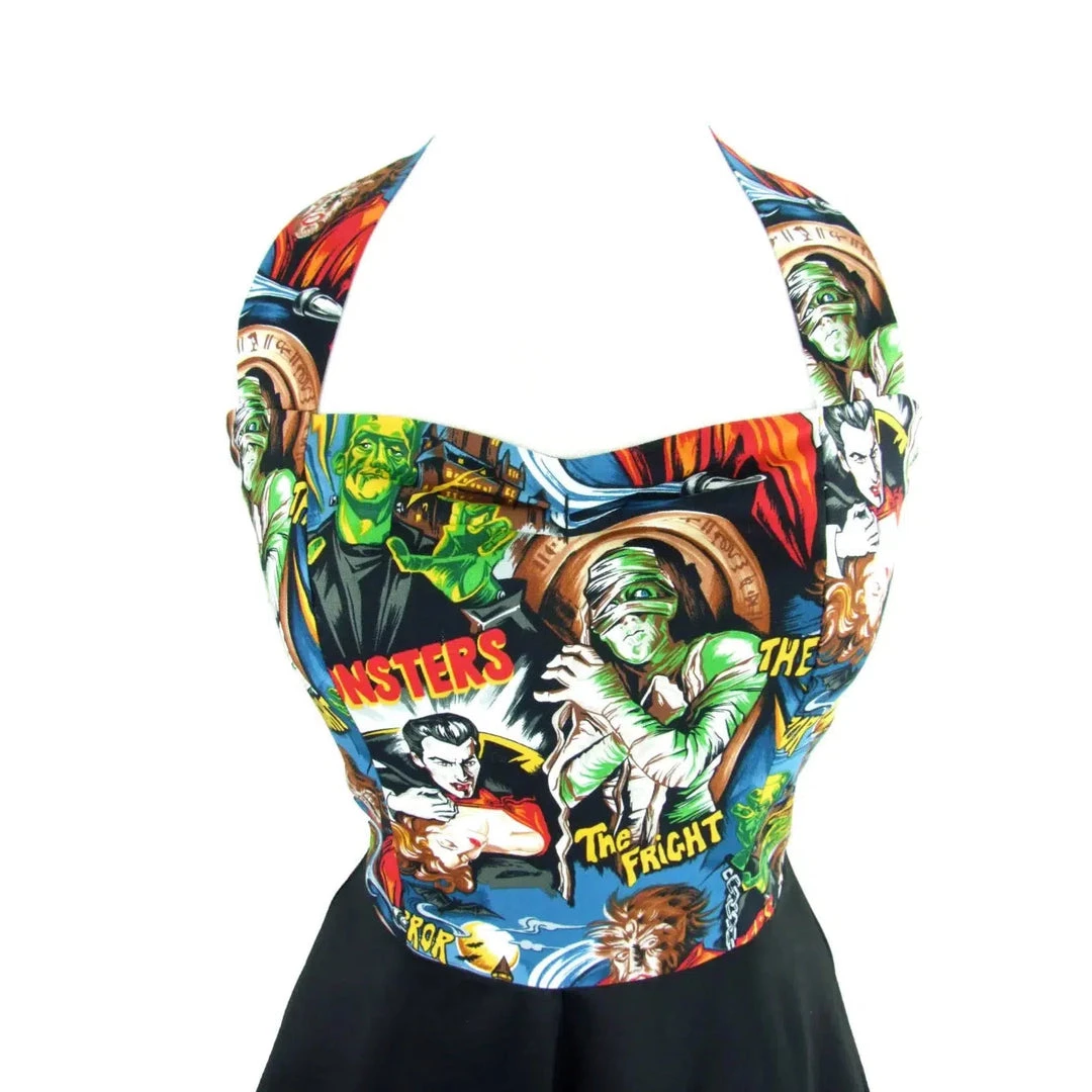 Hemet Classic Horror Monsters Full Circle Dress 6 Hemet Classic Horror Monsters Full Circle Dress