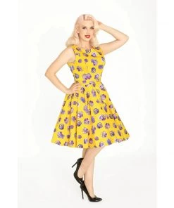 Women's Apparel Miss Lulo Ruby Dress In Purple Orchid Print