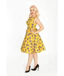 Women's Apparel Miss Lulo Ruby Dress In Purple Orchid Print