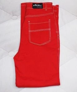 Women's Apparel Star Struck Clothing 50s Button Jeans In Red 8 Women's Apparel Star Struck Clothing 50s Button Jeans In Red