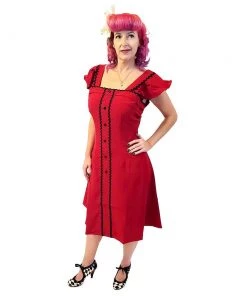 ChicStar Women's Apparel Claudia Swing Dress In Red