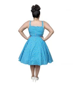 Glitz Glam And Rebellion Women's Apparel GGR Summer Polkadot Dress In Blue 9 Glitz Glam And Rebellion Women's Apparel GGR Summer Polkadot Dress In Blue