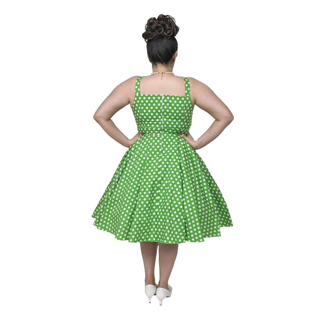 Glitz Glam And Rebellion Women's Apparel GGR Summer Polkadot Dress In Green 5 Glitz Glam And Rebellion Women's Apparel GGR Summer Polkadot Dress In Green