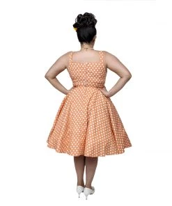 Glitz Glam And Rebellion GGR Summer Polkadot Dress In Orange Women's Apparel
