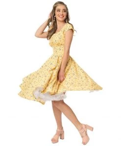 Women's Apparel Timeless London Seema Yellow Swing Dress