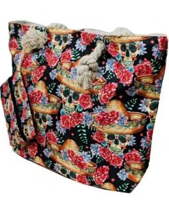 Glitz Glam And Rebellion Summer Sugar Skull Tote & Matching Coin Purse Accessories