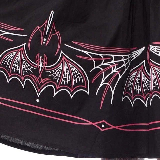 Women's Apparel Sourpuss Batty Pinstripe Skirt In Black & Pink 6 Women's Apparel Sourpuss Batty Pinstripe Skirt In Black & Pink