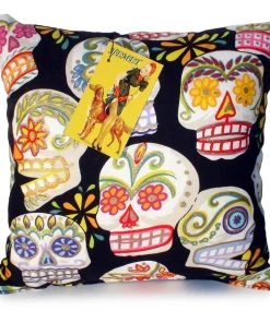 Hemet Pillow Cover In Sugar Skull Print For Your Home