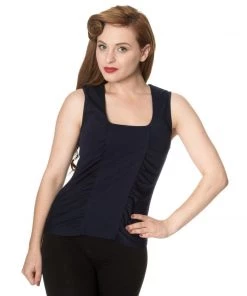 Banned Head Over Heels Top In Midnight Blue