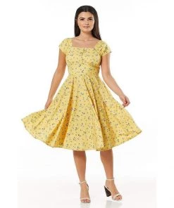 Women's Apparel Timeless London Seema Yellow Swing Dress