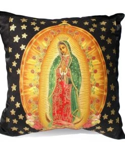 Hemet Pillow Cover In Guadalupe & Stars On Black