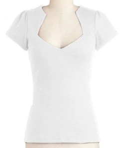 Glitz Glam And Rebellion Women's Apparel Rockabilly Diamond Cut Shirt In White